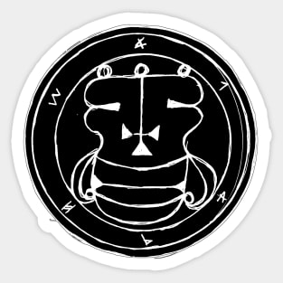 Dark and Gritty Seal of Agares (white) Sticker